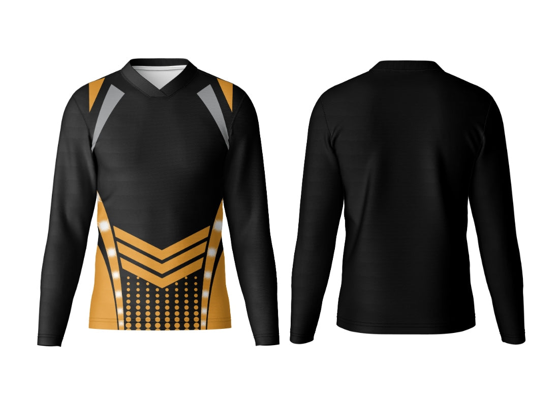Custom Printed V Neck Full Sleeve Sports Jersey