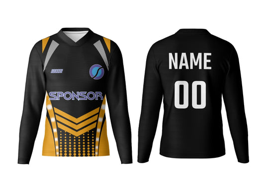 Custom Printed V Neck Full Sleeve Sports Jersey