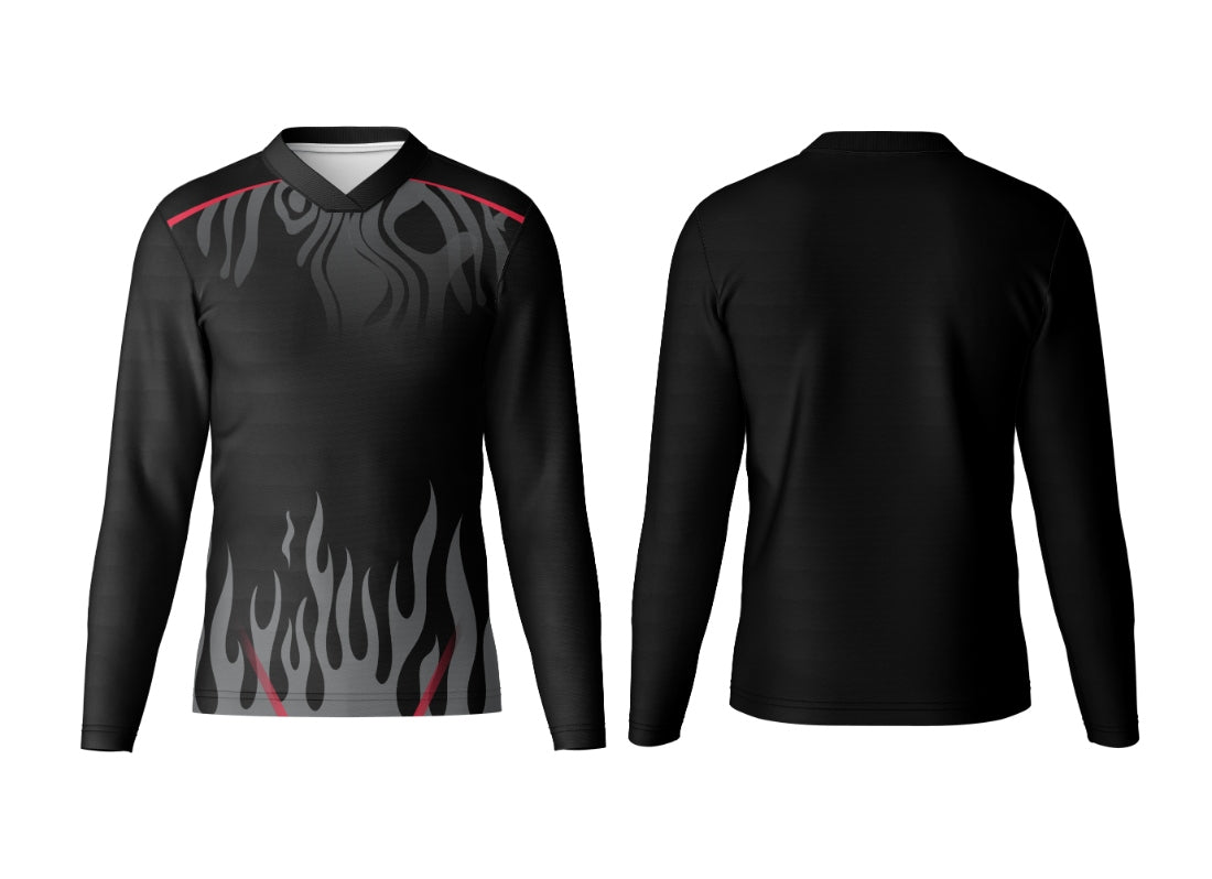 V-Neck Full Sleeve Custom Jersey – Name, Number & Logo