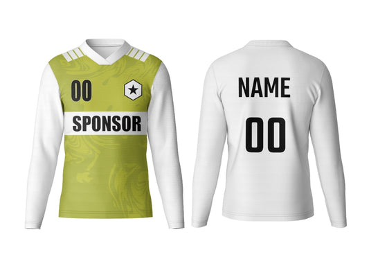 V-Neck Full Sleeve Jersey with Logo Printing