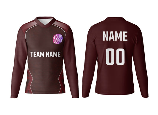 V Neck Full Sleeve Jersey  Your Design Your Team