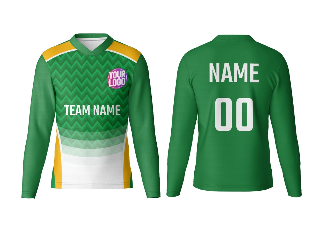Custom Printed Full Sleeve V Neck Jersey