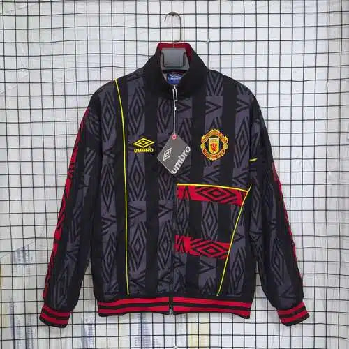 Manchester United Retro Style Black WindBreaker 2025-26