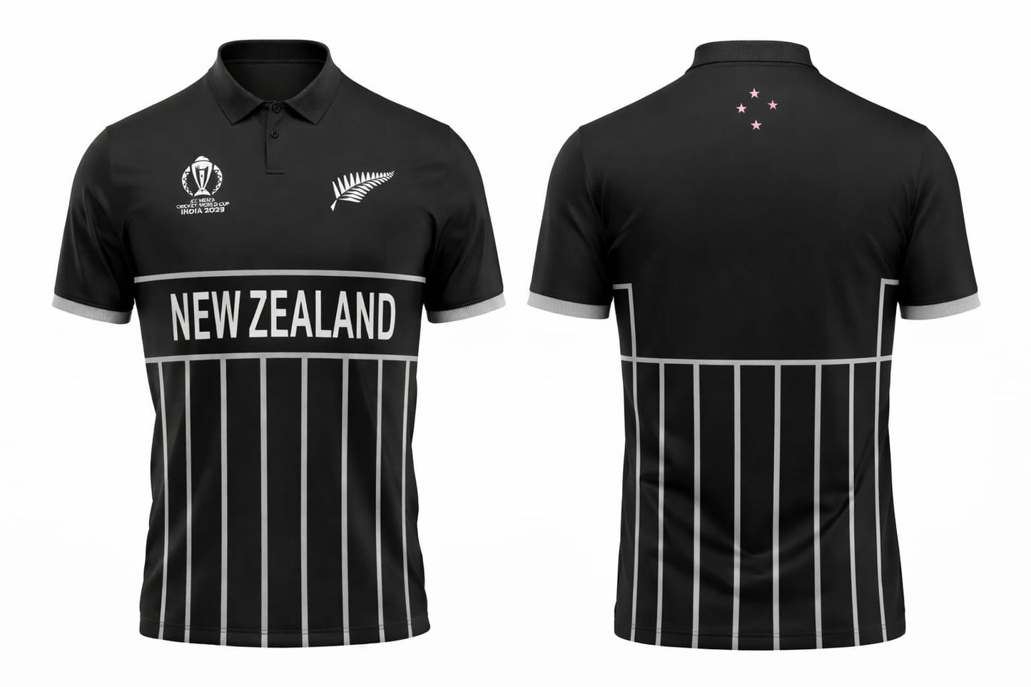 JerseyJunction Customized Replica New Zealand World Cup 2023 Half Sleeves Jersey