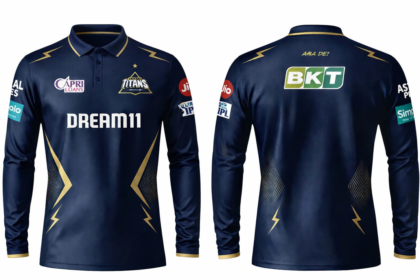 JerseyJunction GT Gujrat titans full sleeve polo neck customized jersey