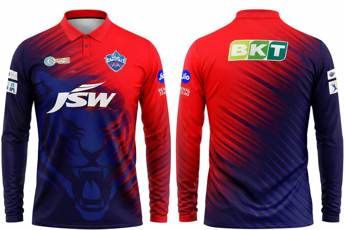 JerseyJunction Customized Replica Delhi IPL Jersey polo neck full sleeves 2022