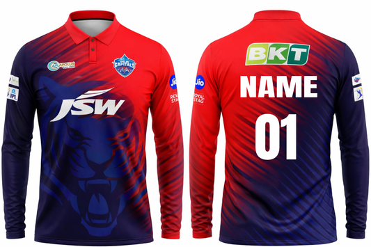 JerseyJunction Customized Replica Delhi IPL Jersey polo neck full sleeves 2022