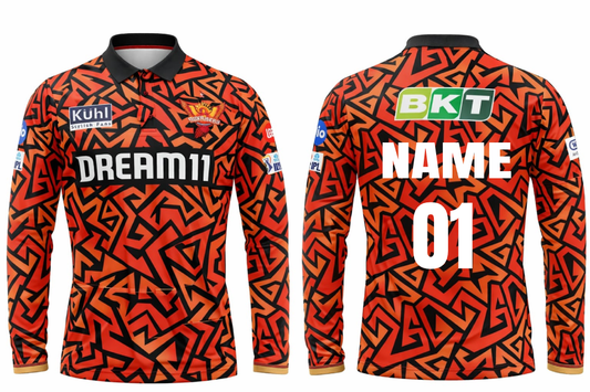 JerseyJunction customized Sunrisers Hyderabad IPL Replica full sleeves Jersey 2025