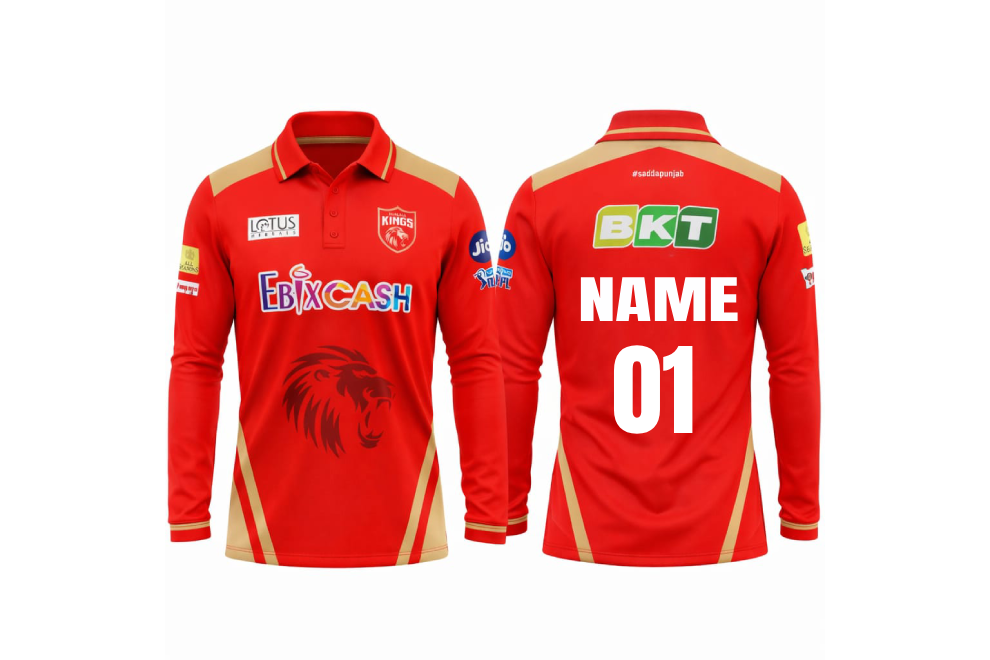 JerseyJunction customized Punjab Kings IPL Jersey 2024  full sleeves