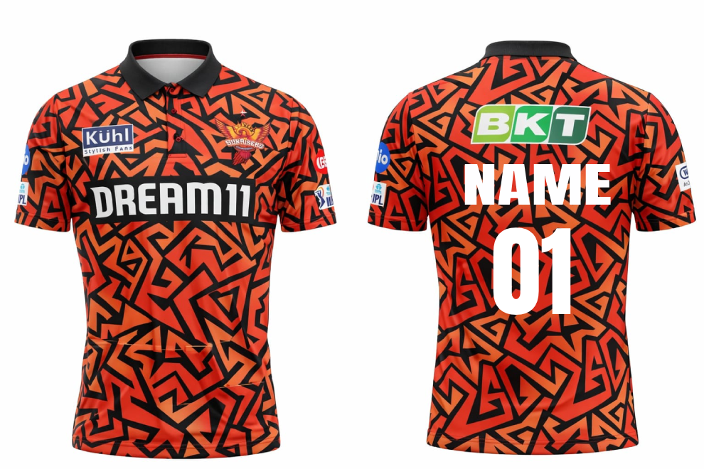 JerseyJunction Customized Sunrisers Hyderabad IPL Replica Jersey 2025