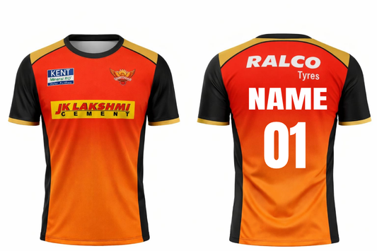 JerseyJunction customized Sunrisers Hyderabad IPL Replica Jersey 2022 round neck