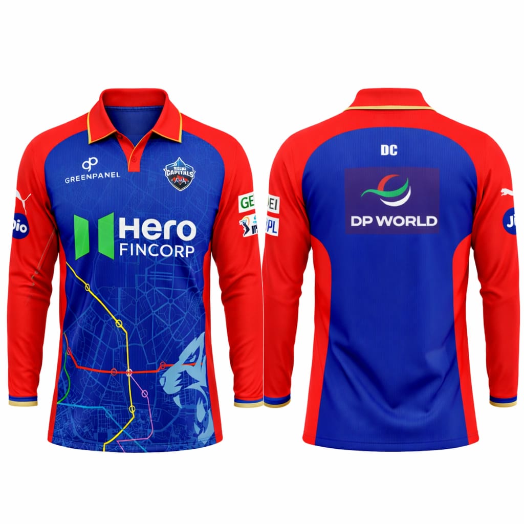 JerseyJunction customized Delhi Capitals IPL Jersey 2024 full sleeves