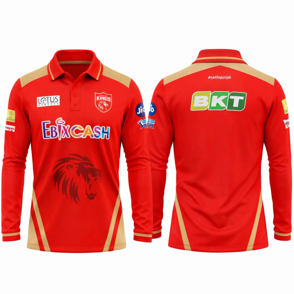 JerseyJunction customized Punjab Kings IPL Jersey 2024  full sleeves