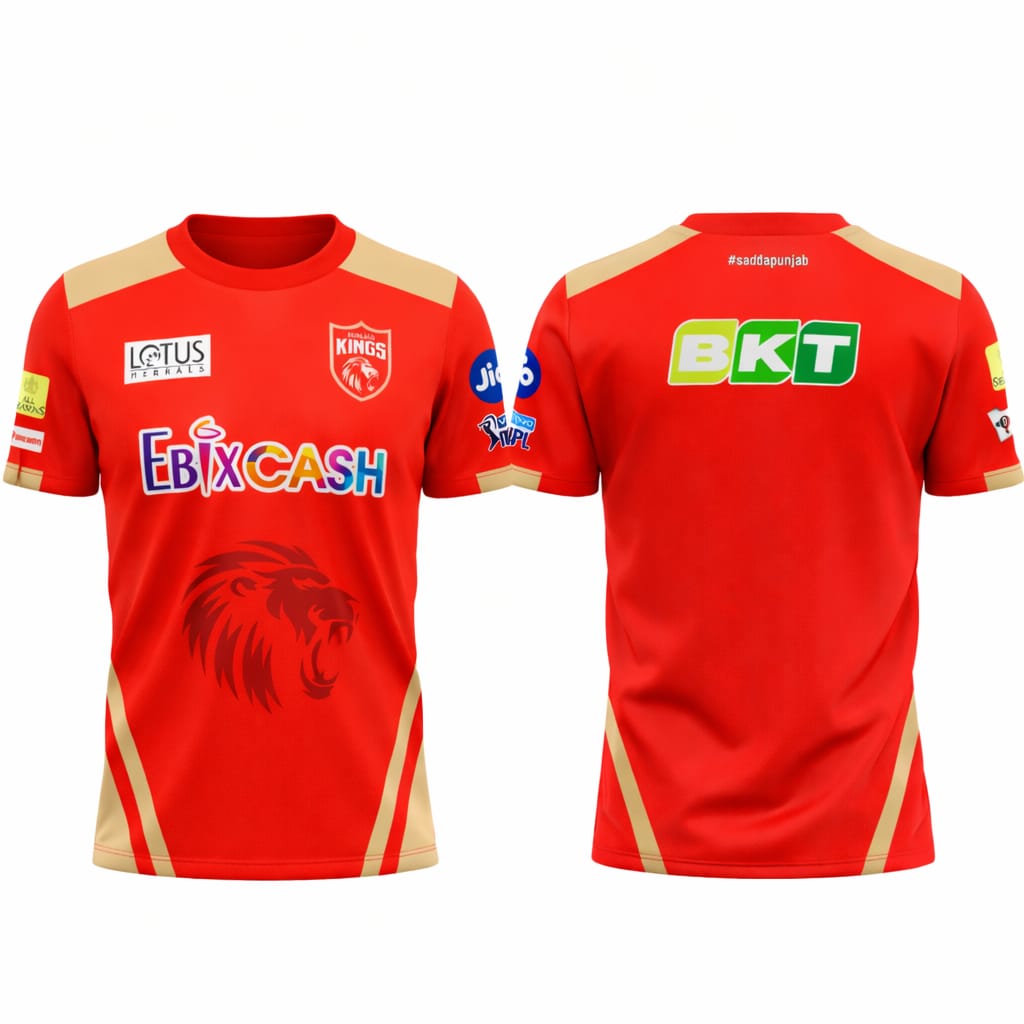 JerseyJunction customized Punjab Kings IPL Jersey 2024 round neck