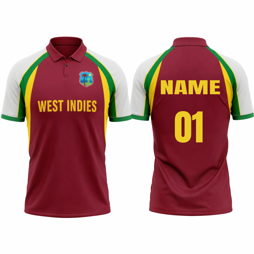 JerseyJunction Customized Replica West Indies World Cup 2007 Half Sleeves Cricket Jersey