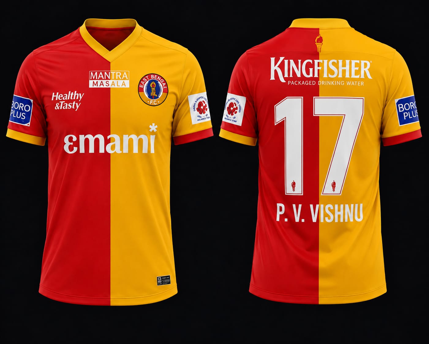 JerseyJuntion Customized Replica East Bengal jersey P. V. VISHNU