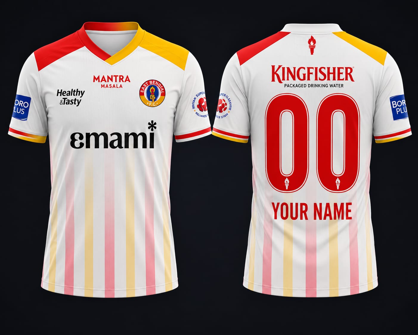 JerseyJuntion Customized East Bengal white jersey