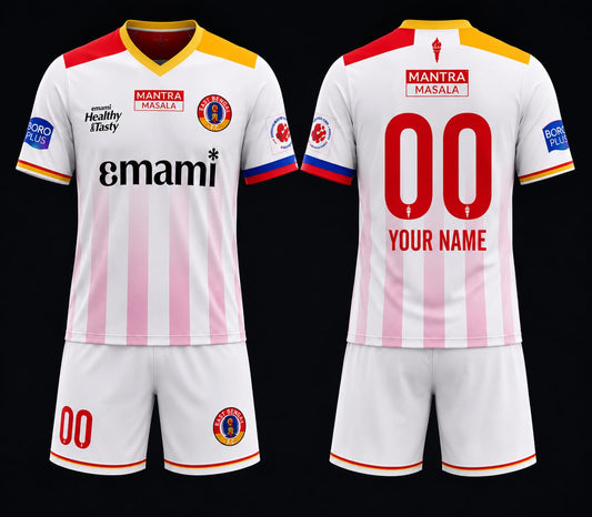 JerseyJuntion Customized East Bengal white  jersey with shorts