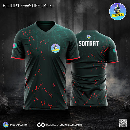 FFWS BD Top 1 Customized Esports Gaming Jerseys – Add Name, Number & Logo