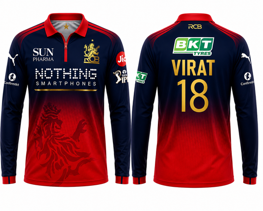 2026 RCB Virat 18 Name Jersey  full sleeves