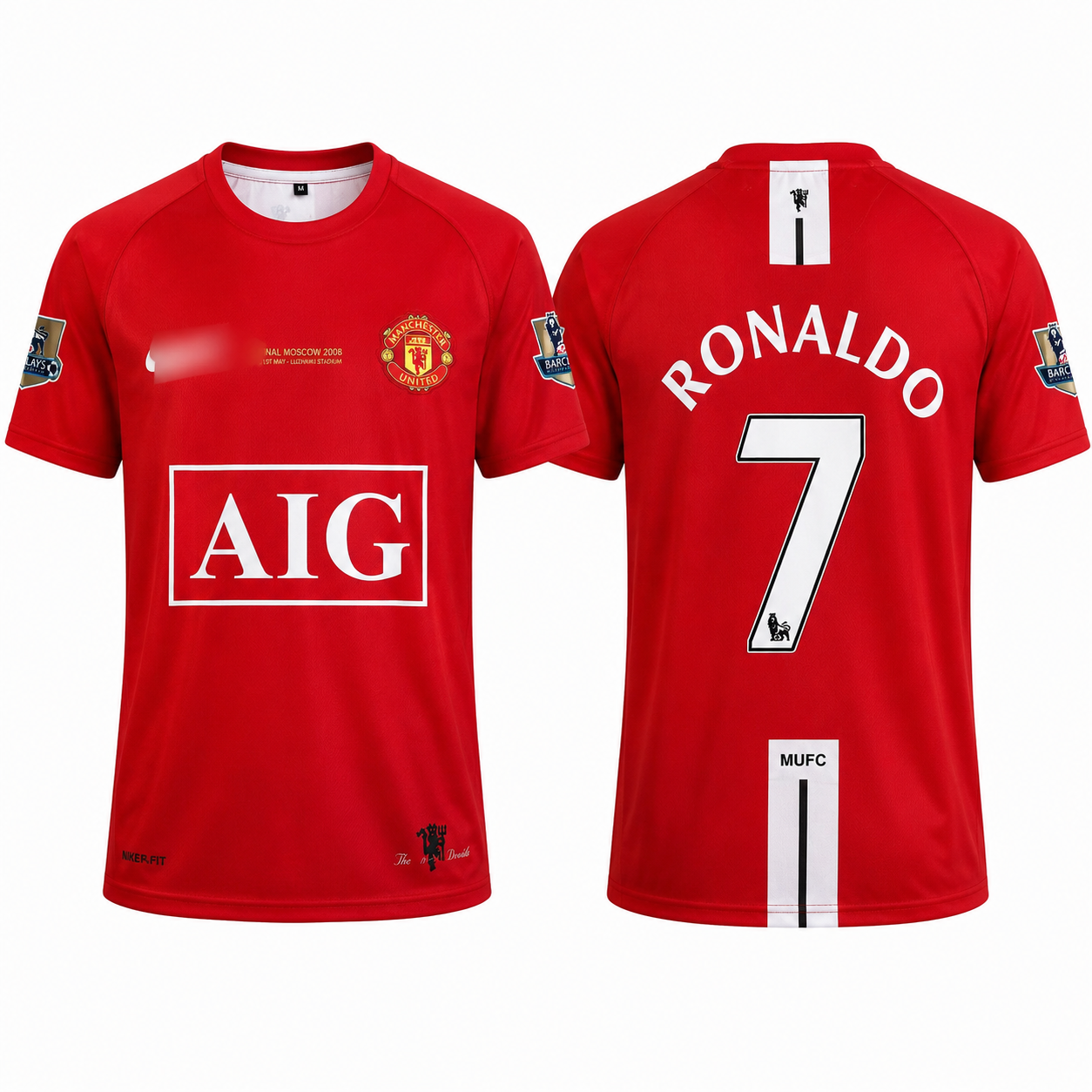Jerseyjunction Manchester United 2007/08 Home Jersey – Custom Name & Number Football Jersey