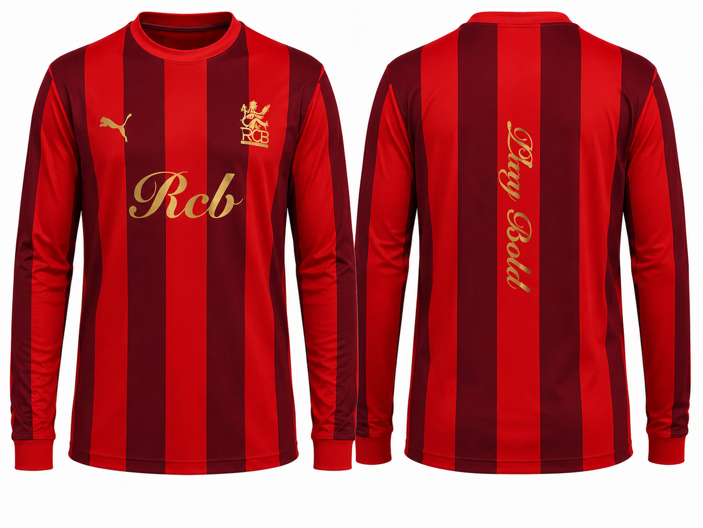JerseyJunction Customized RCB Royal challengers Bangalore Jersey design Red full sleeves