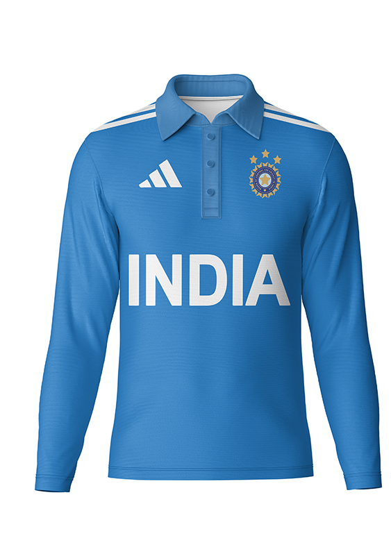 JerseyJunction customized India team full sleeve polo neck practice jersey