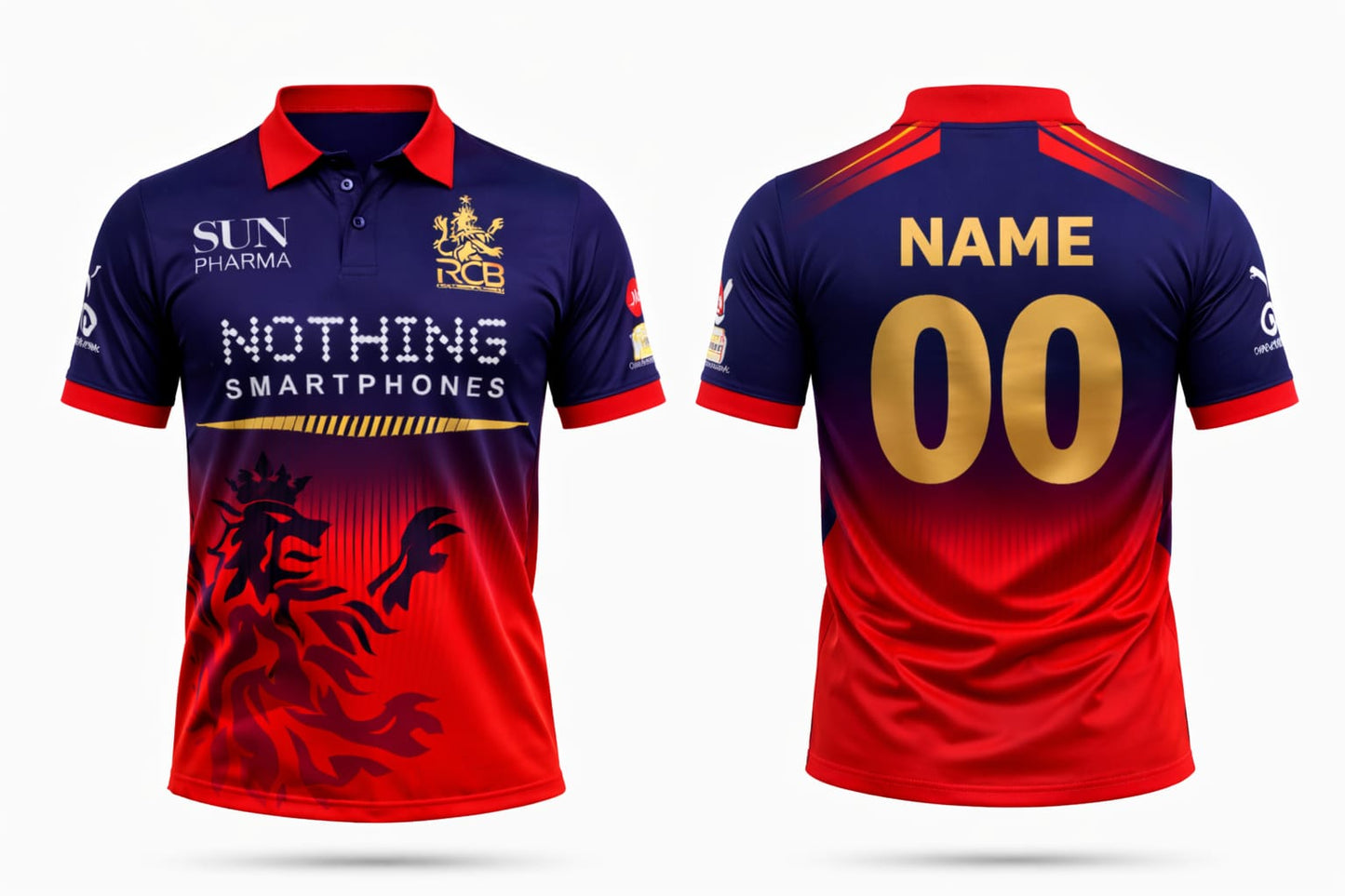 JerseyJunction Customized RCB  latest 2026 jersey Half Sleeves  Collar Neck