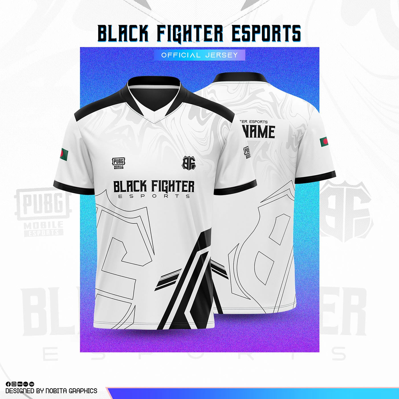 Black fighters Customized Esports Gaming Jerseys – Add Name