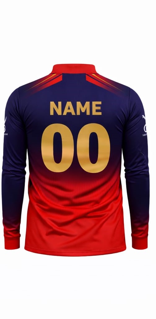 JerseyJunction Customized RCB  latest 2026 Jersey Full Sleeves Collar V Neck