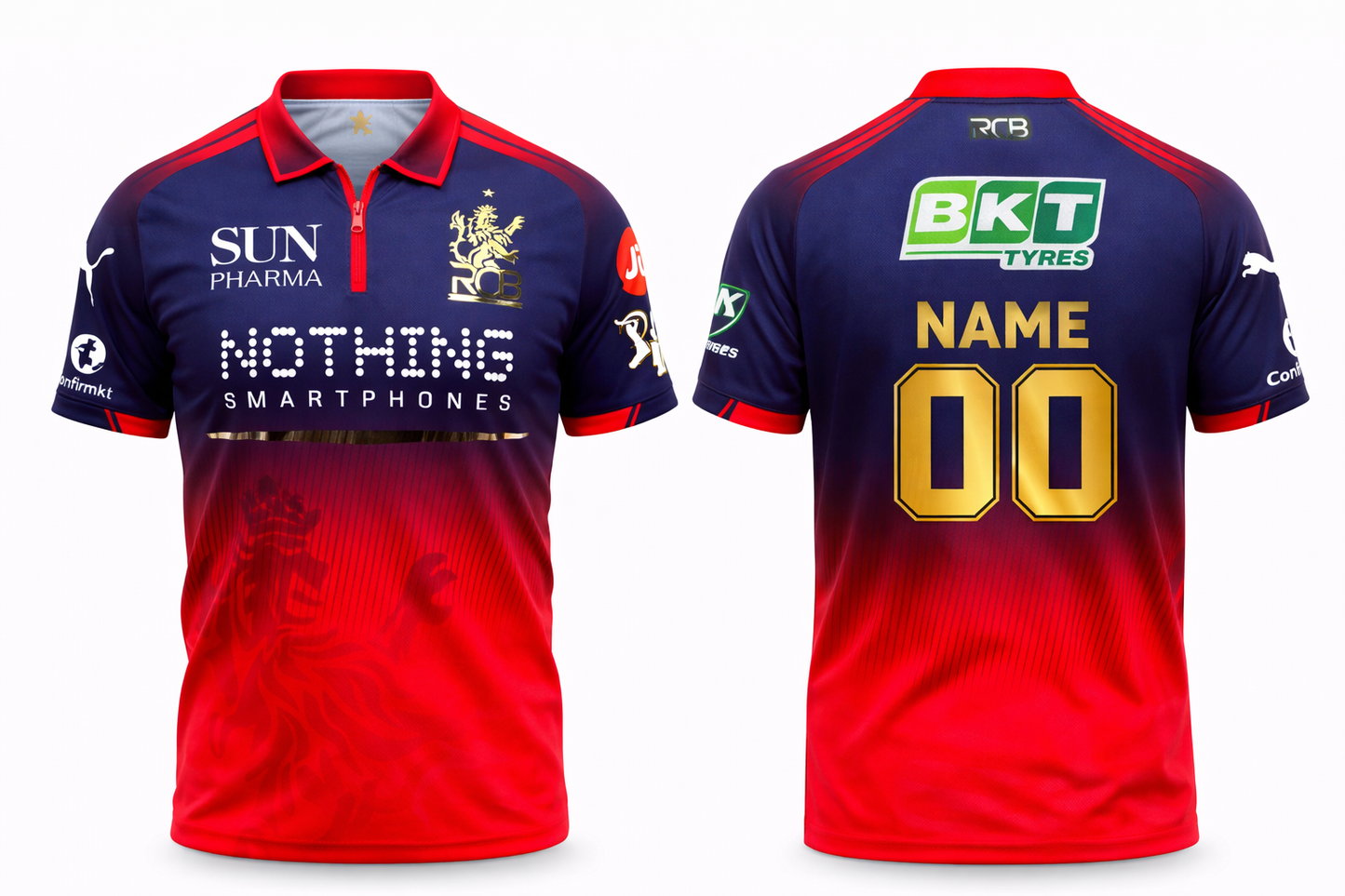 JerseyJunction Customized RCB  latest 2026 jersey Half Sleeves Gold Sticker Foil print