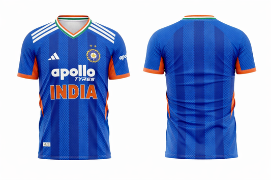 Customized India T20 WC World cup jersey V neck Half sleeve add your name and number