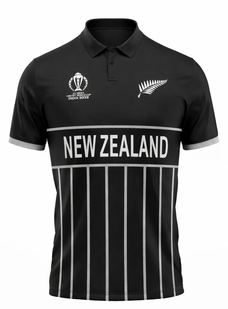 JerseyJunction Customized Replica New Zealand World Cup 2023 Half Sleeves Jersey