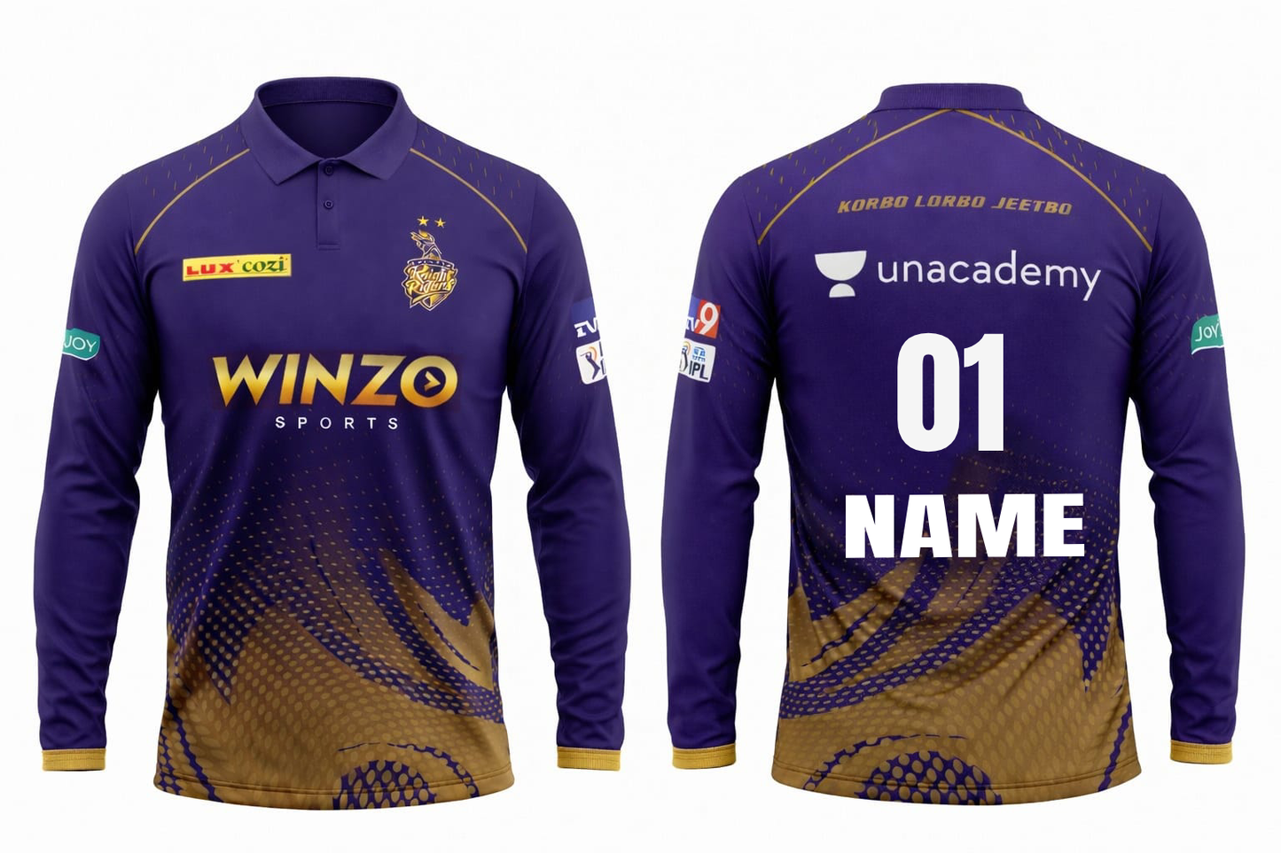 JerseyJunction Kolkata Knight Riders polo neck full sleeves IPL Jersey 2022