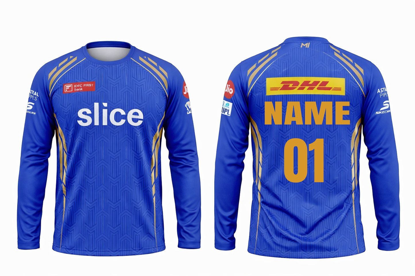JerseyJunction Customized Mumbai Cricket Fan Jersey round neck full sleeves 2024