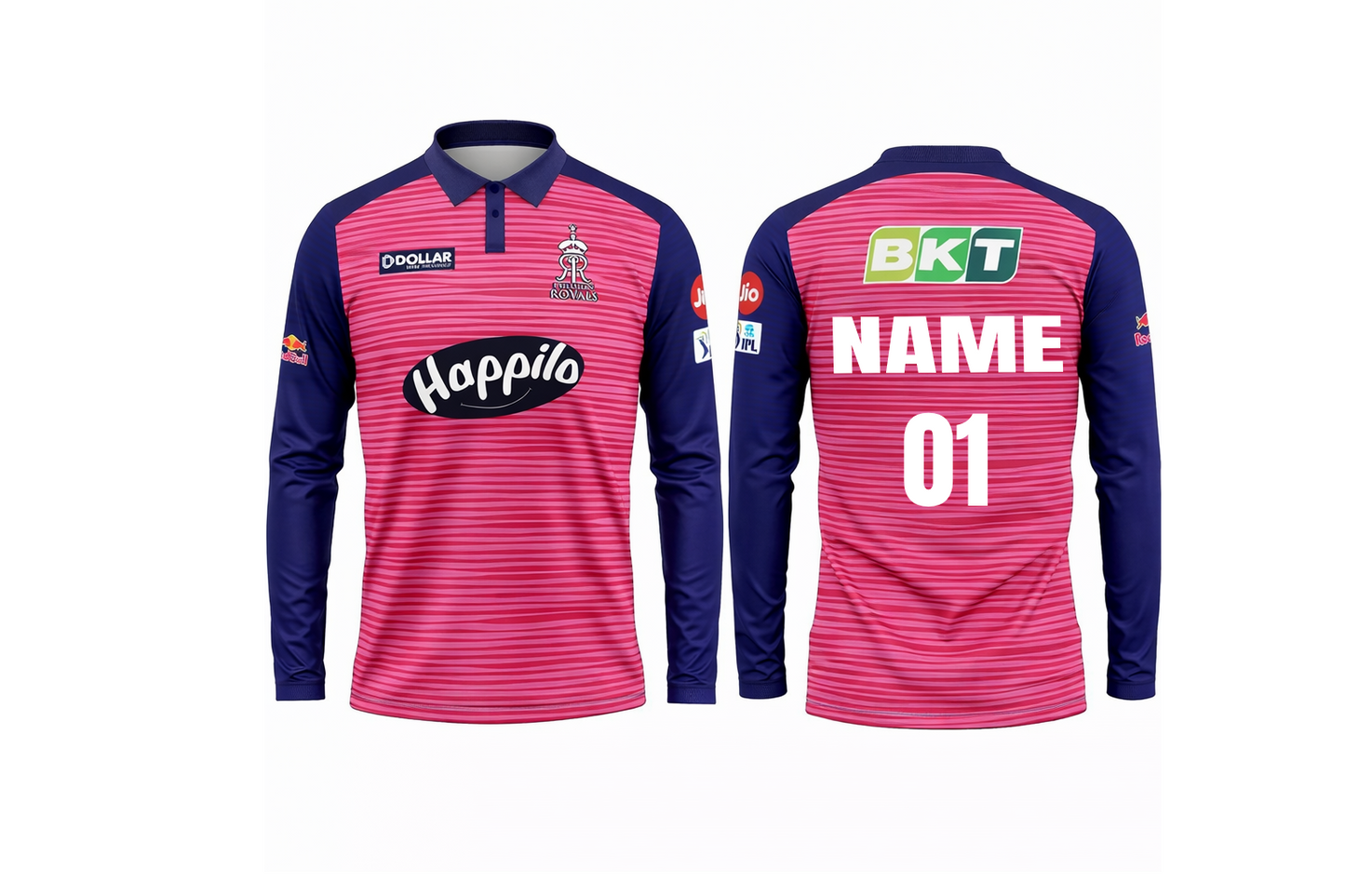 JerseyJunction Customized Rajasthan Royals polo neck full sleeves Replica Jersey 2022