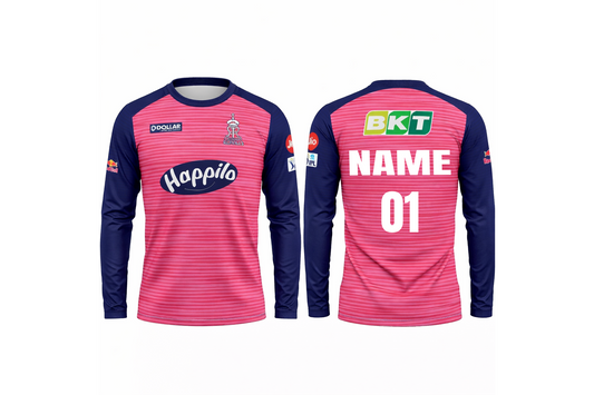 JerseyJunction Customized Rajasthan Royals round neck full sleeves IPL Replica Cricket Jersey 2022