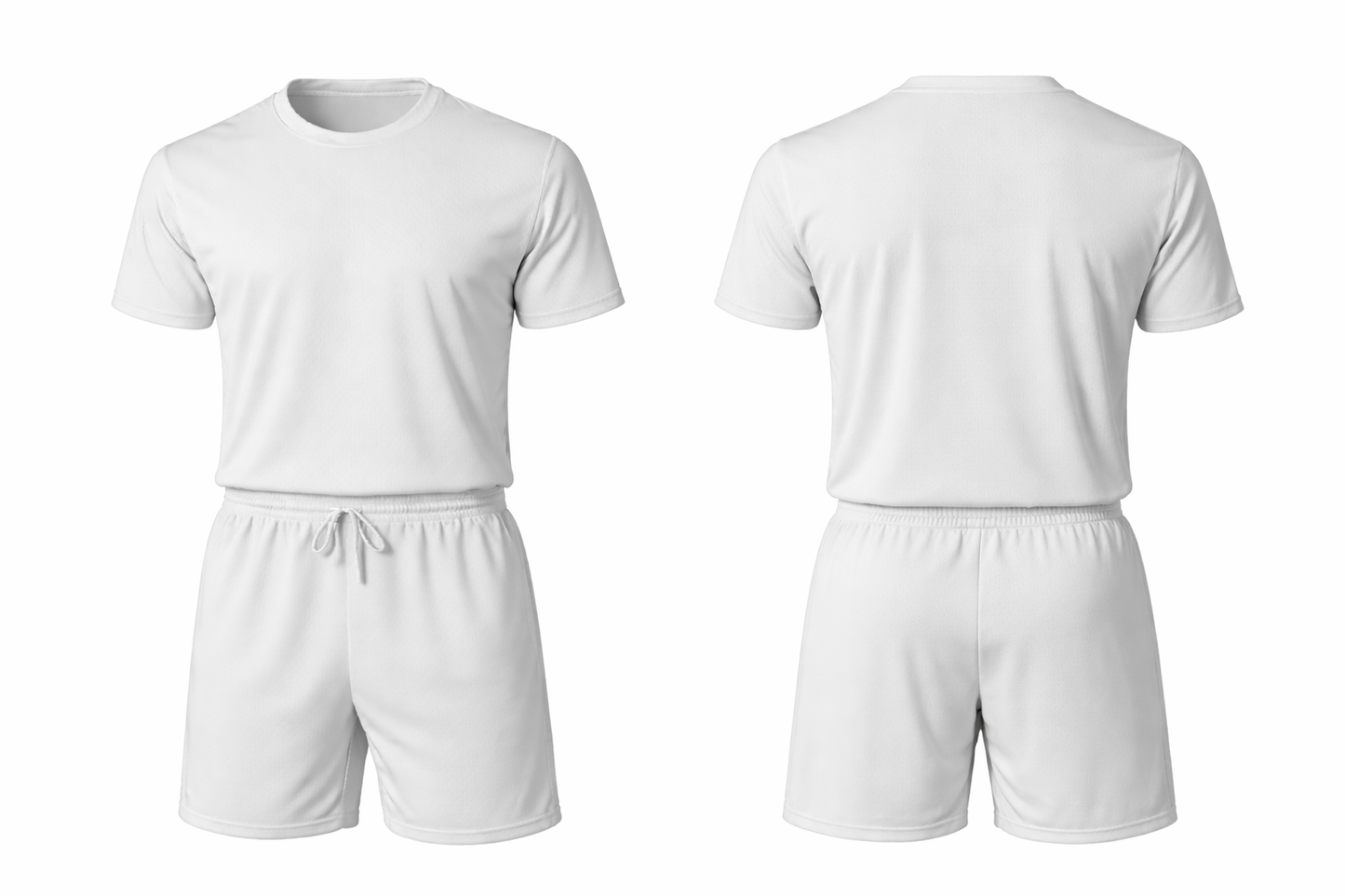 Plain white jersey with shorts