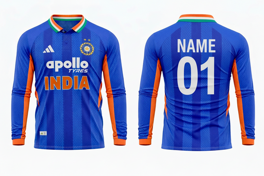 JerseyJunction Customized India 2026 Polo neck full sleeves World cup jersey