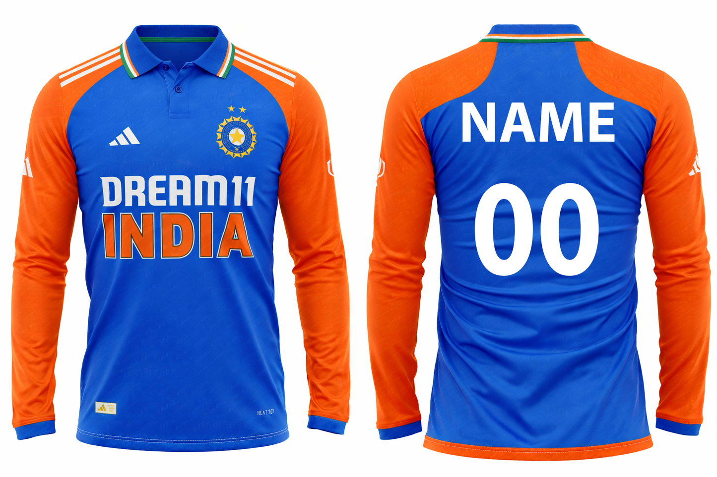 JerseyJunction Customized India 2025 Asia cup Polo neck full sleeve jersey