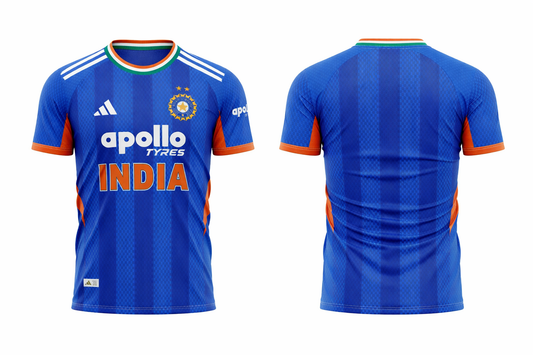 Customized India T20 WC World cup jersey Round neck Half sleeve add your name and number