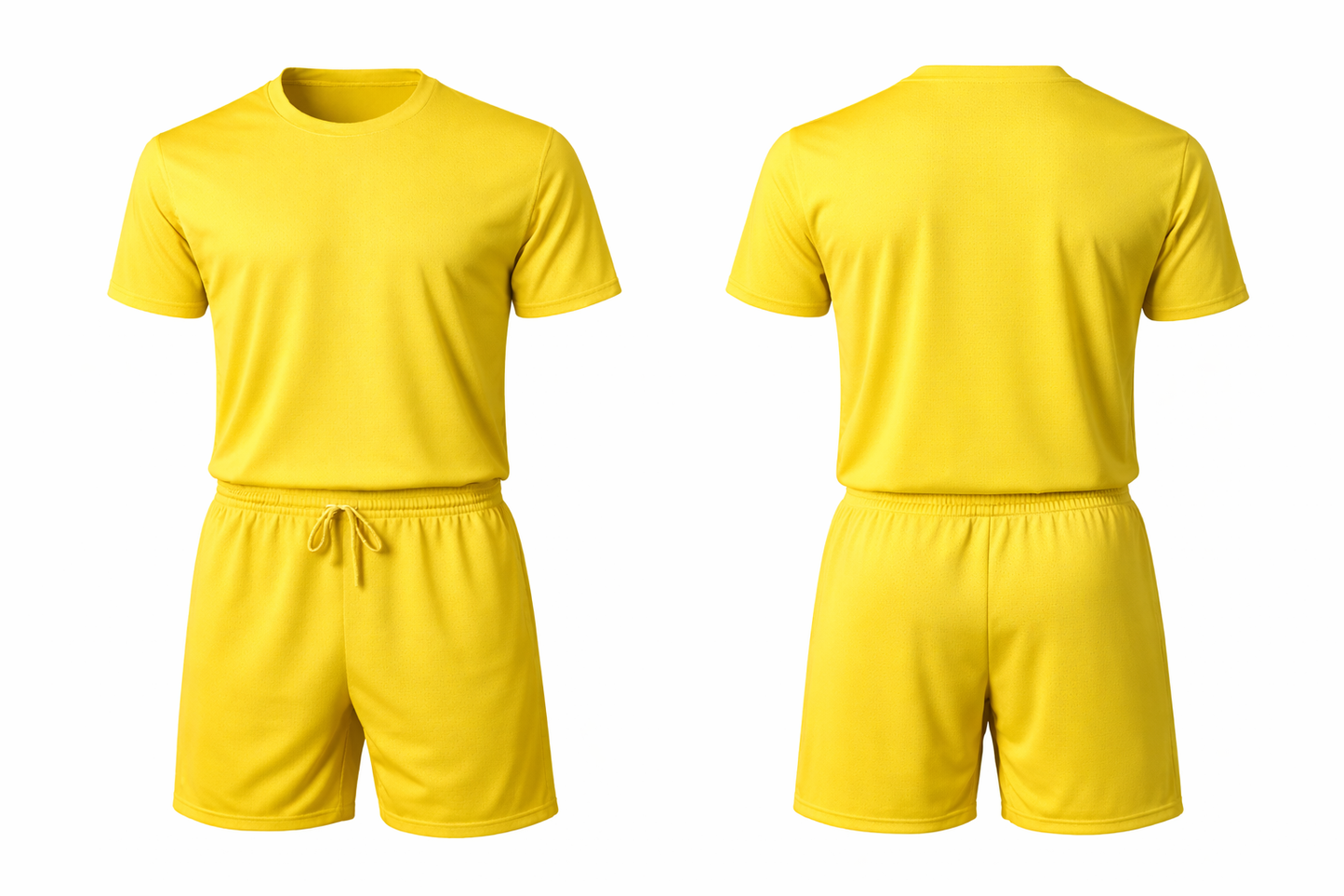 Plain yellow jersey with shorts