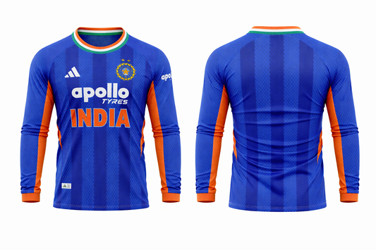 Customized India T20 WC World cup jersey Round neck full sleeve add your name and number