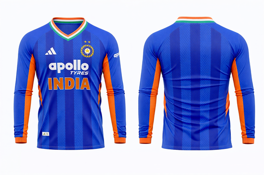 Customized India T20 WC World cup jersey V neck full sleeve add your name and number