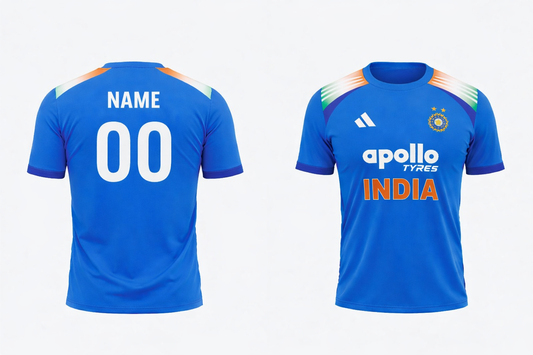 Customized India odi jersey polo neck full sleeve add your name and number