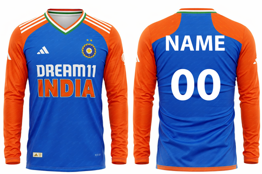 JerseyJunction Customized India 2025 Asia cup jersey v neck full sleeve