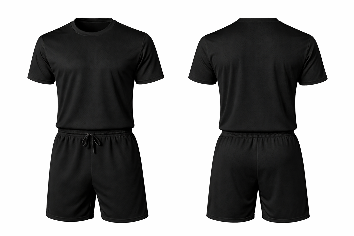 Plain black jersey with shorts