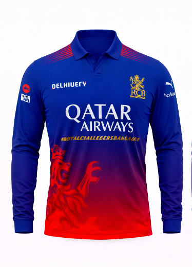 JerseyJunction Customized Bengaluru IPL Jersey 2024 polo neck full sleeve