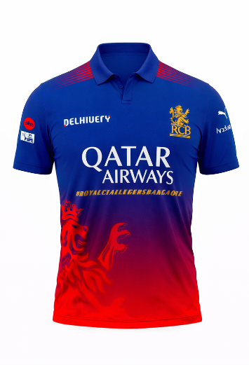 JerseyJunction Customized Bengaluru IPL Jersey 2024 polo neck half sleeve