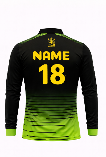 JerseyJunction Customized Bengaluru IPL Jersey 2024 polo neck full sleeve green jersey